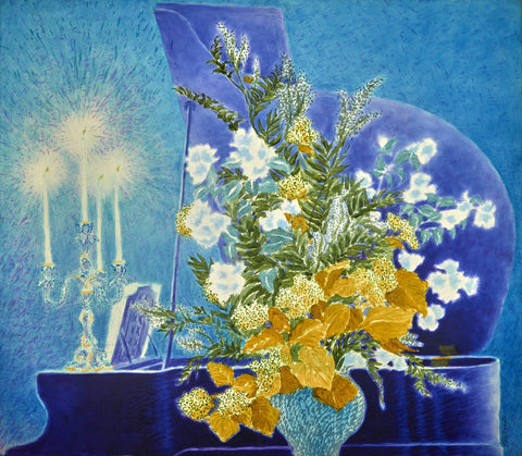 Festive Grand Piano in Blue