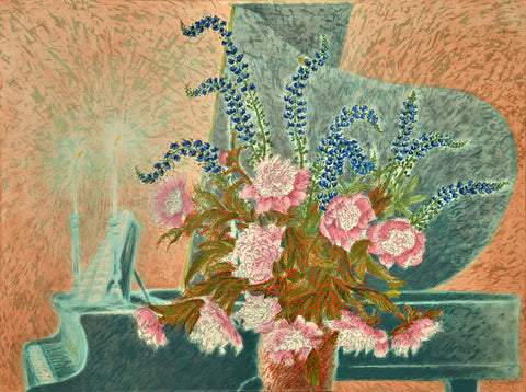 Grand Piano and Peonies