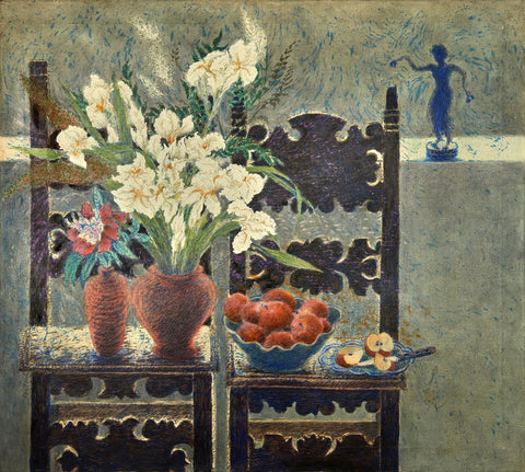 White Iris and the Roman Dancer Figurine