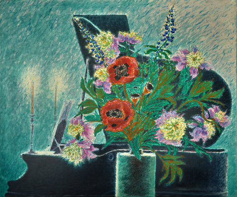 Red Poppies and the Grand Piano