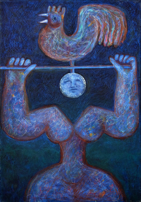 Rooster and the Moon