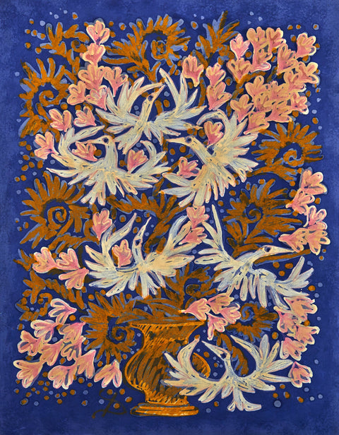 Flower Bouquet with Birds l