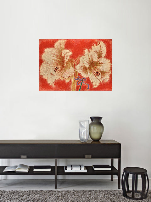Amaryllis on Red