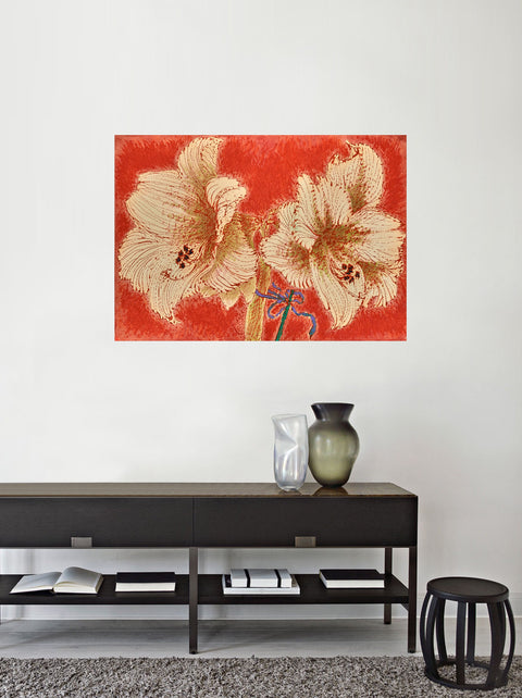 Amaryllis on Red