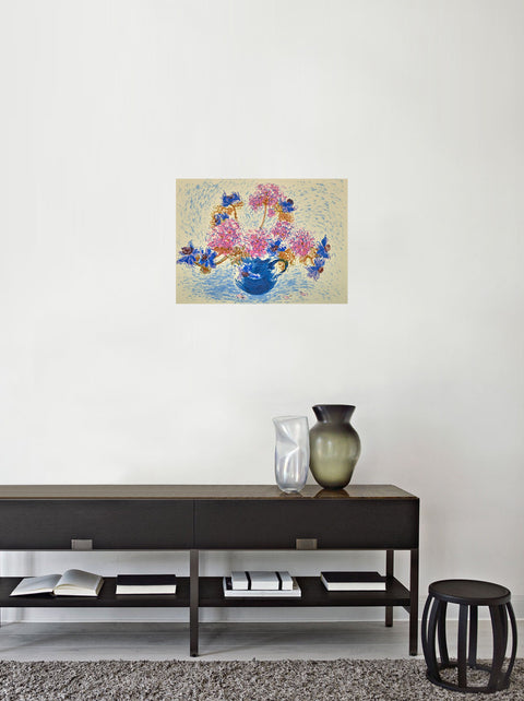 Blue Vase and Flowers