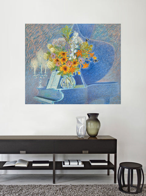 Grand Piano, Bouquet and Butterflies